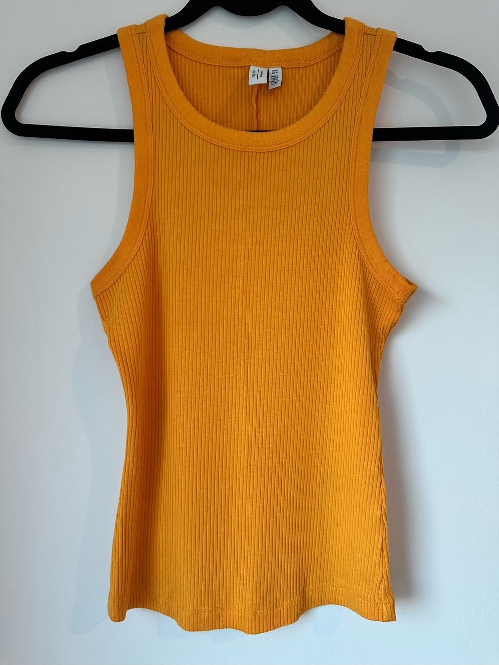 & Other Stories Ribbed Fitted Tank Top in Orange